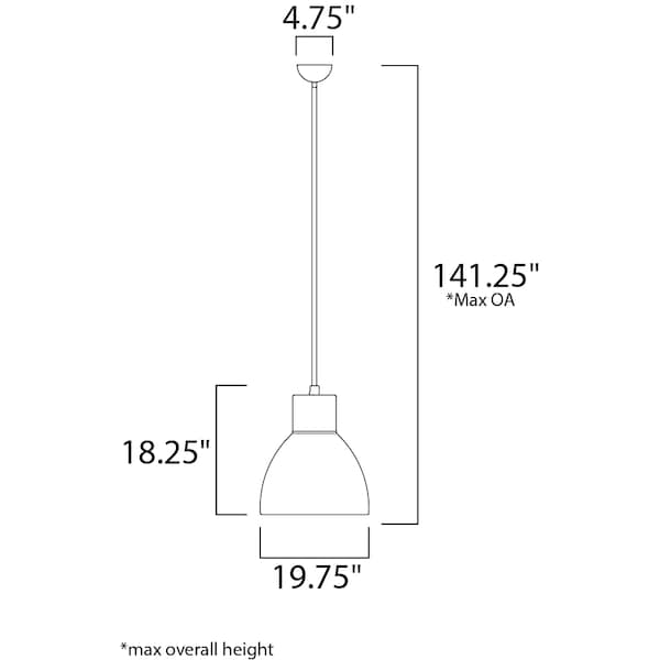 Cora 1-Light 19.75 Wide Black / Gold Pendant Light